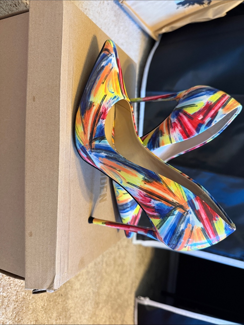 Steve Madden Multicolor Brushstroke Pointed-Toe Pumps - Picture 2 of 7
